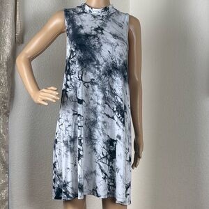 Cherish Monochrome Tie-Dye Mini Dress Tunic Top